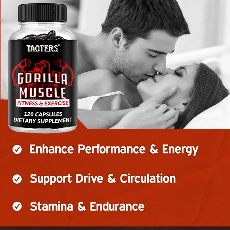 GORILLA MUSCLE CAPSULES - for Fitness and Exercise, Build Muscle and Endurance, Promote Blood Circulation and Recovery