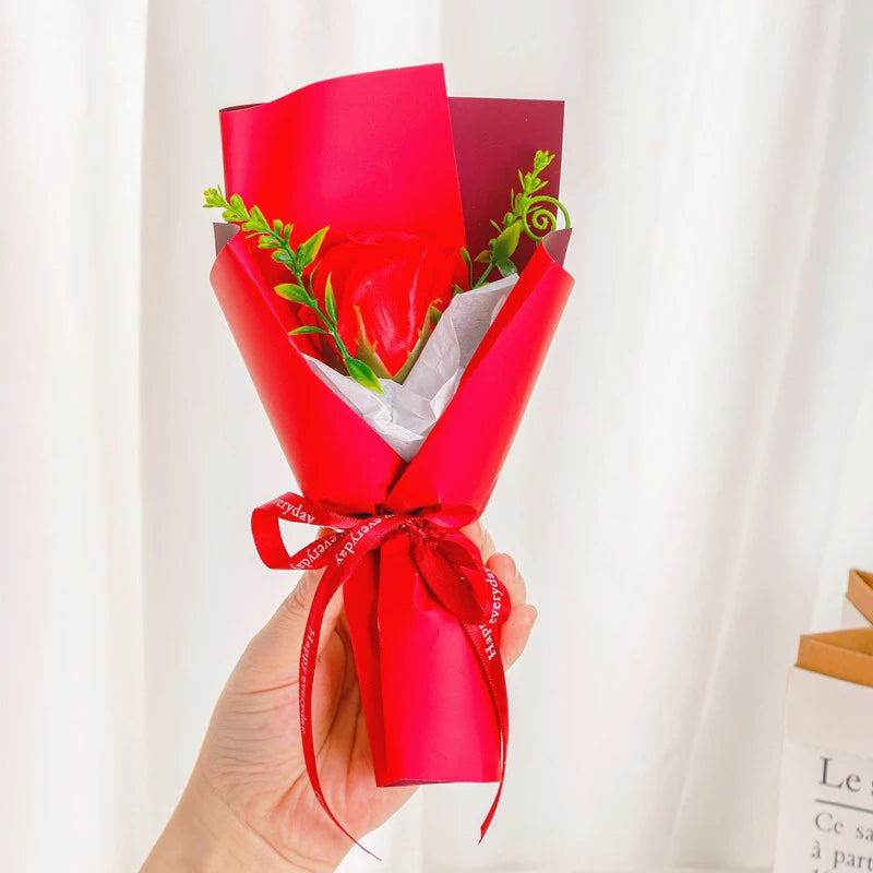 Mini Rose Soap Flower Bouquet Artificial Flowers Home Wedding Decorations Valentine'S Day New Year Birthday Gift Thanksgiving