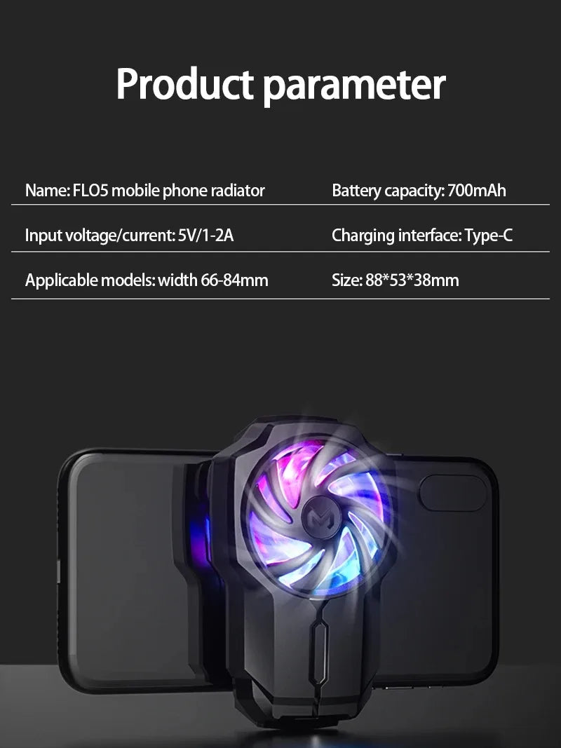 DL05 Mobile Phone Cooler Ice Cooling Fan Radiator For PUBG Phone Cooler System Cool Heat Sink For Cellphones Tablets