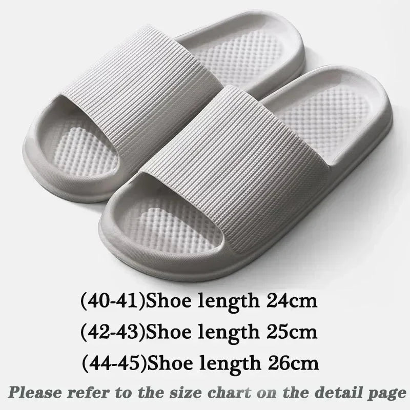Fashion Men's Women's Sandals Anti-Slip Wear-Resistant EVA Thick Sole Comfortable Home Slippers Bathroom Bath Flip-Flops