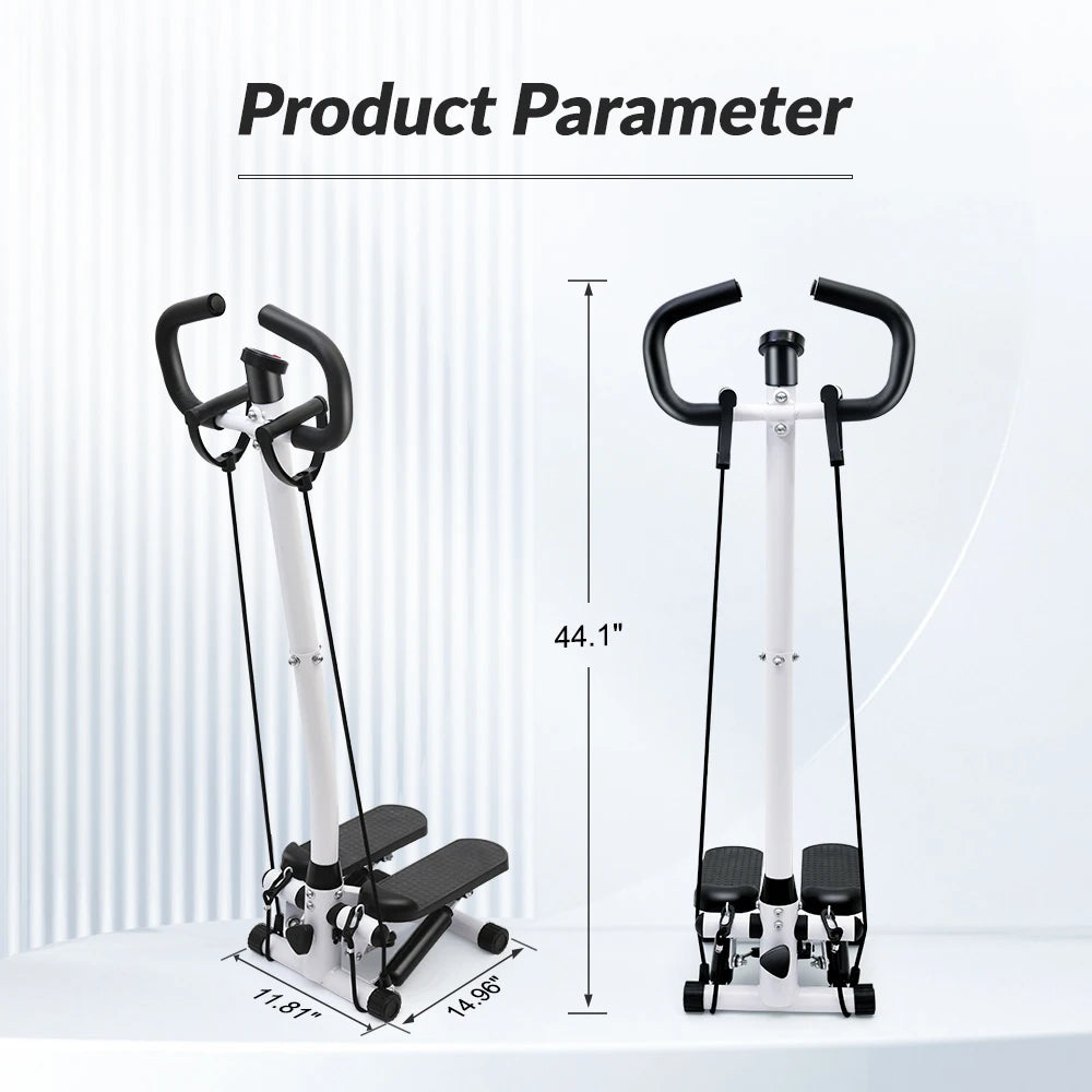 Exercise Stepper Machine For Home Fitness Stepper Workout LCD Display Handle and Resistance Bands Cycle Machine Climber Leg
