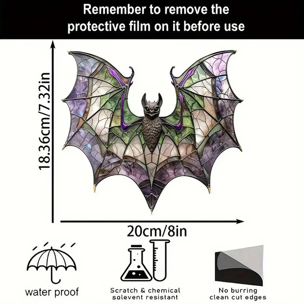 Halloween Bat Acrylic Window Hanging Gothic Bat Hanging Ornament Bat Hanger Pendant Home Car Ornament Versatile Halloween Decor