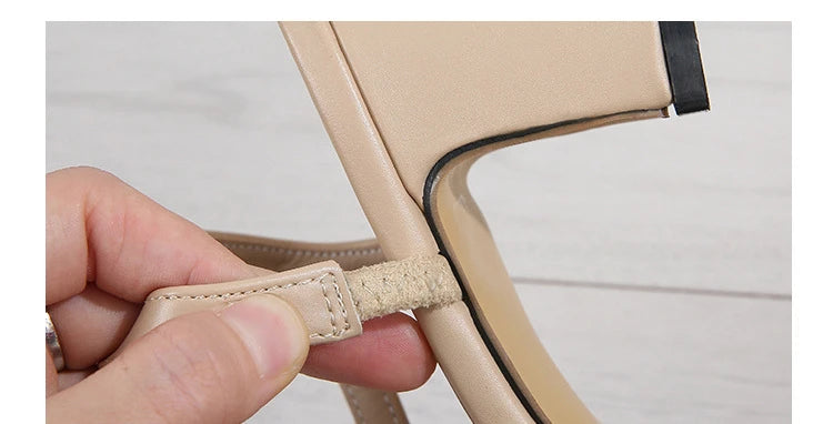 New Pointed Toe Sandals Fashion Low Square Heels Flat Shoes Korean Color Matching Party Ladies Shoes Chaussure Femme 2024