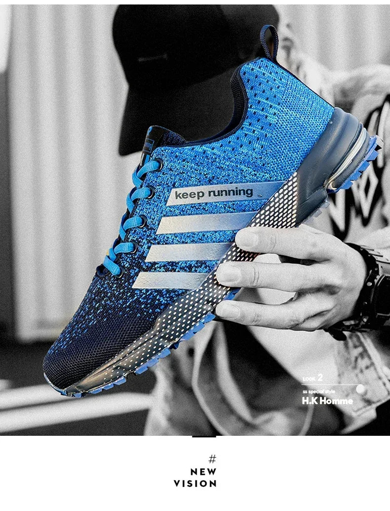Men Sneakers Fashion Breathable Mesh Comfortable Black Sports Shoes Anti-Slip Outdoor Casual Running Mens Shoe Zapatillas Hombre