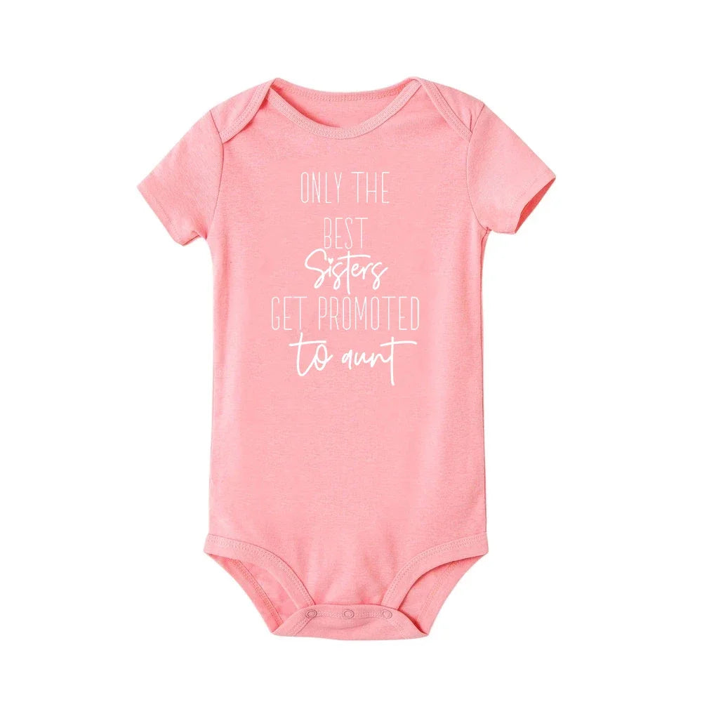 Only The Best Sister Get Promoted To Aunt Newborn Clothes Baby Toddler Romper Pregnancy Announcement Bodysuit Infant Shower Gift