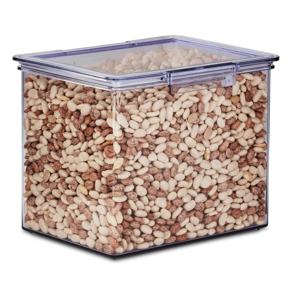 XL Airtight Clear Plastic Food Storage Container Durable BPA-free Canister Stackable Kitchen Organization Ideal Grains Baking