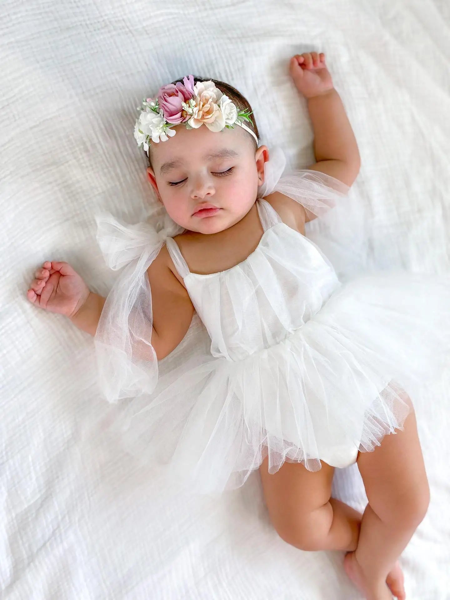 Summer Baby Romper Set Lace Polka Dots Toddler Princess Dress  Infant Girls Bodysuit Baby Onesies 0-24 M