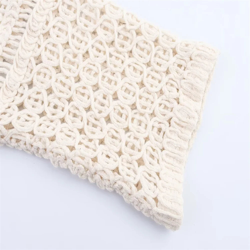New summer women's clothing sweet and elegant casual hollow-out knitted shirt