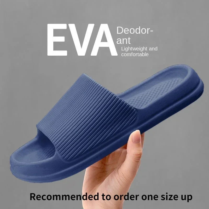 Fashion Men's Women's Sandals Anti-Slip Wear-Resistant EVA Thick Sole Comfortable Home Slippers Bathroom Bath Flip-Flops
