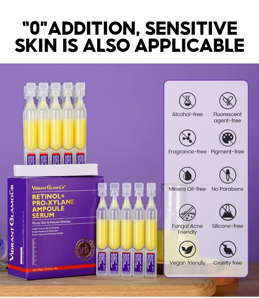 Retinol + Pro-xylane Ampoule serum  Repairs Strengthens The Skin And Diminishes Fine Lines Face Beauty Skin Care 15pcs