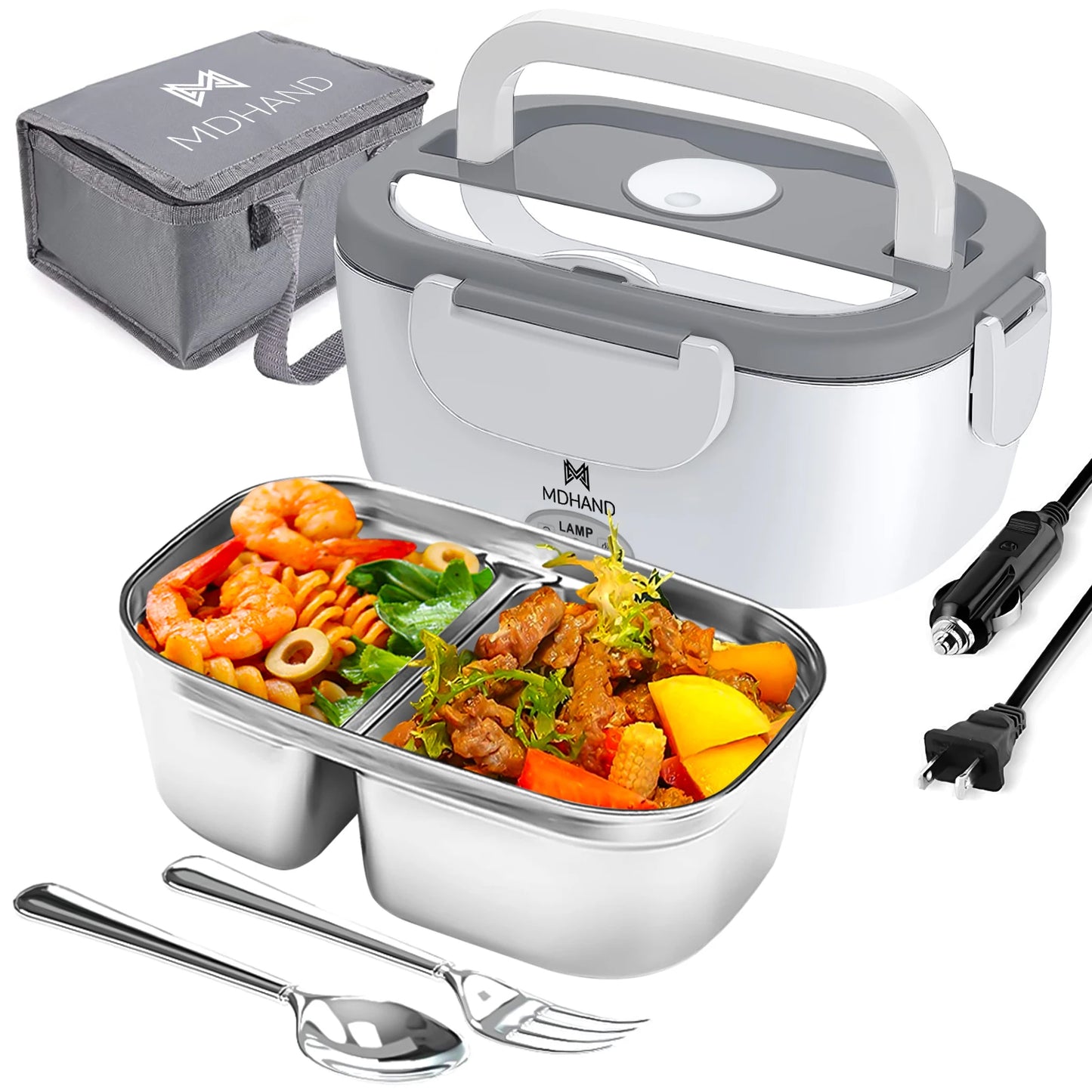 65W 1.5L Electric Lunch Box Food Warmer Portable Food Heater for Car Or Home - Leak Proof, Lunch Heating Microwave for Truckers