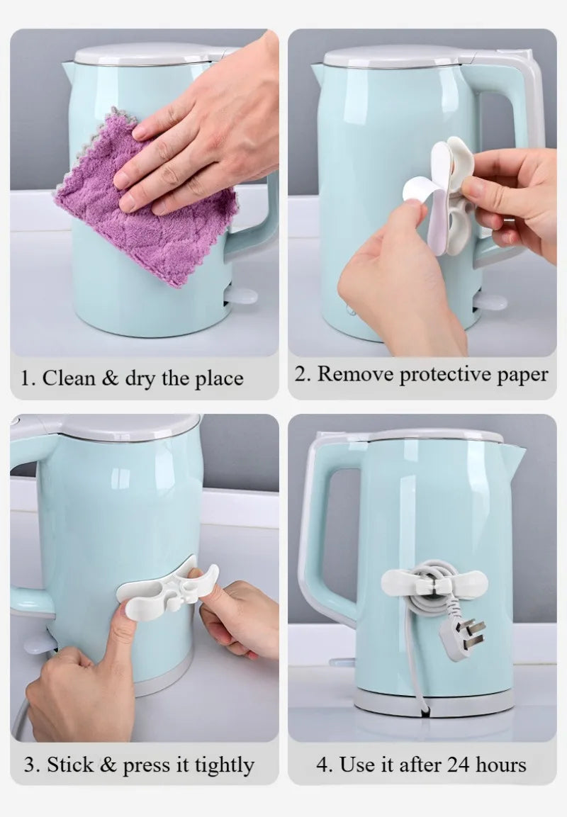 2/4/8PCS Cord Winder Organizer for Kitchen Appliance Cord Wrapper Home Cable Management Clip Holder for Air Fryer Coffee Machine