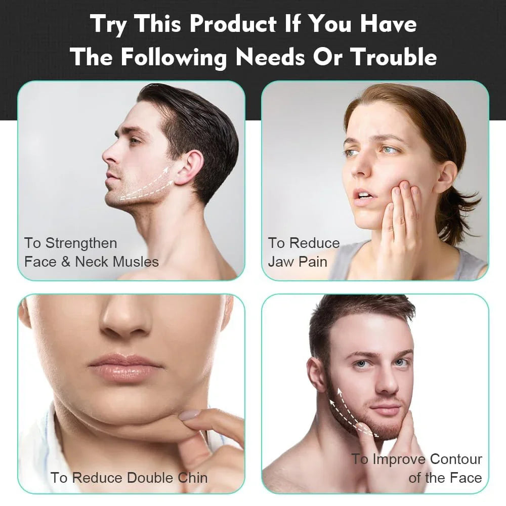 Jaw Exerciser Neck Toning Jawline Exercise Face Muscle Trainer V Shape Faceshape Fitness Resistance Levels Double Chin Reducer