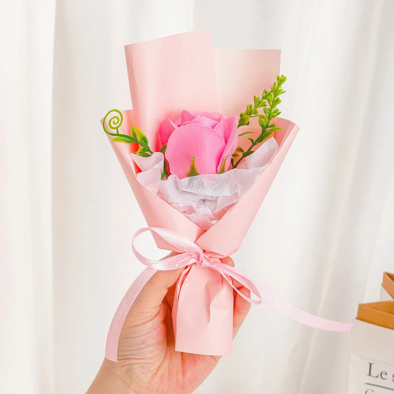 Mini Rose Soap Flower Bouquet Artificial Flowers Home Wedding Decorations Valentine'S Day New Year Birthday Gift Thanksgiving