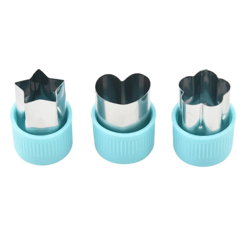 Heart Shape Vegetables Cutter Plastic Handle Cookie Cutters Sandwiches Cutter Stainless Steel Fruit Cutting Die Kitchen Gadgets