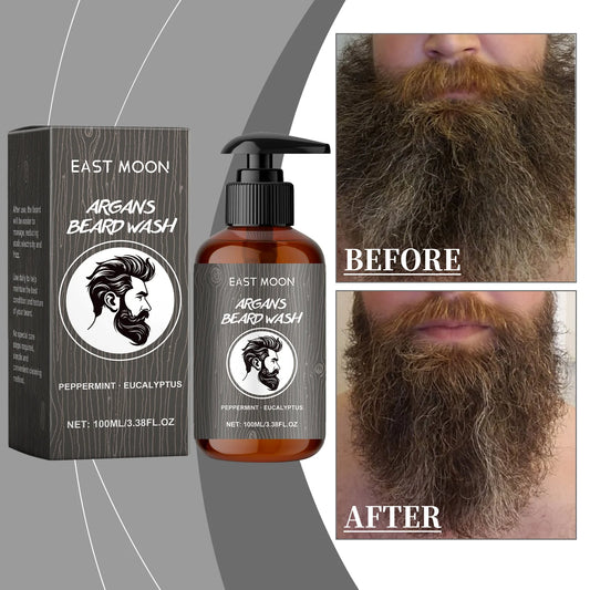 Men's Beard Shampoo-Gentle Cleansing with Eucalyptus,Argan&Jojoba Oils to Moisturize, Soften&Prevent Breakage-For All Skin Types
