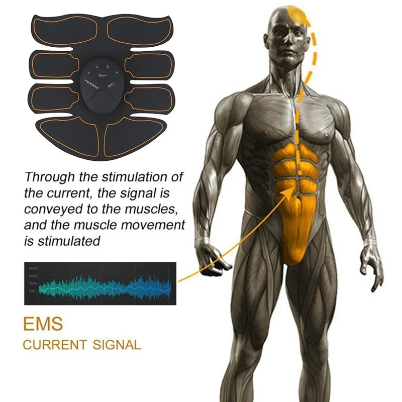 Wireless EMS Abdominal Muscle Stimulator Buttock Hip Trainer Waist Arm Leg Body Smart Slimming Massager Unisex Fitness Equiment