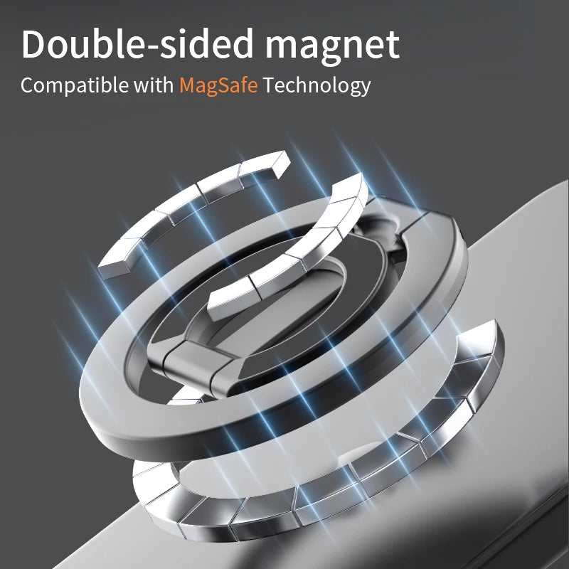 2025 New Mobile Phone Finger Ring Holder for Magsafe Strong Magnet Suction Double-sided Magnetic Stand for iPhone16 15 14 Xiaomi