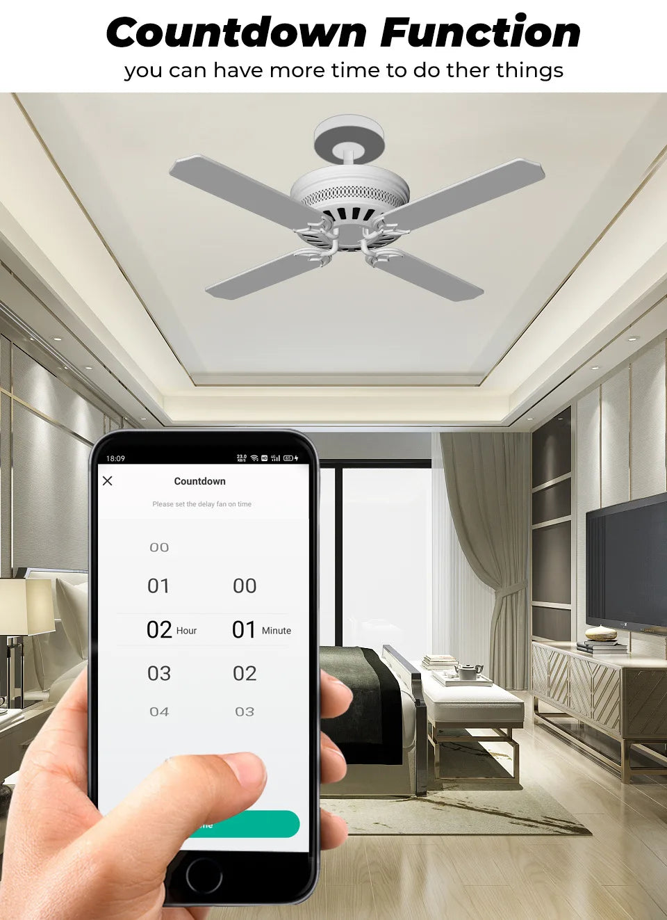 Tuya Wifi Smart Ceiling Fan Speed Switch EU 220V Mini Wall On Off Module Remote Electric Control For Alexa Google Home