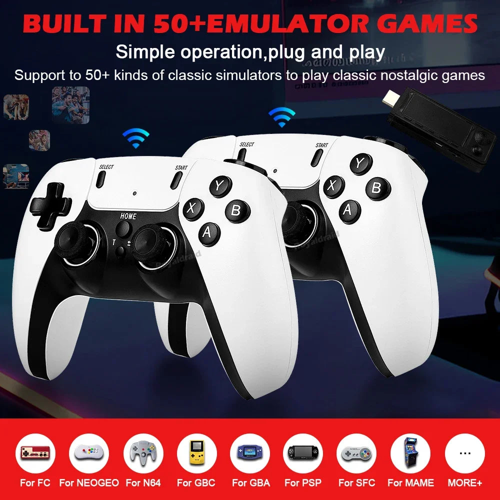 128G 256G X9 PRO GameStick 4KHD TV Video Game Consol 3D Games For PSP/PS1/N64/NDS 40+Simulators Retro Games Dual 2.4G Controller