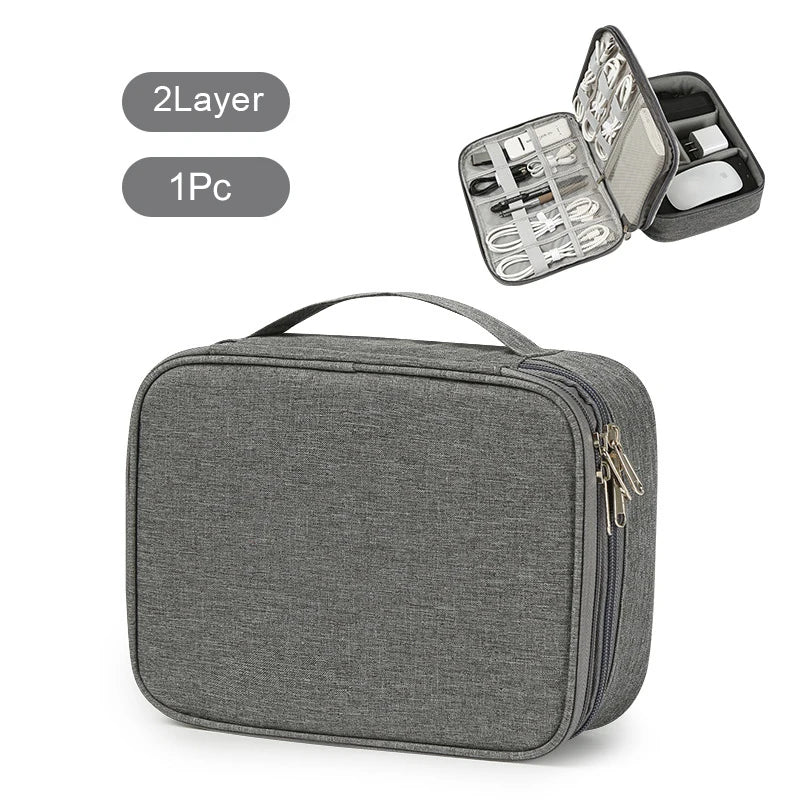 Travel Cable Bag Waterproof Digital USB Charger Storage Bag Portable Office Charging Line Wire Organizer Travel Cable Organizer