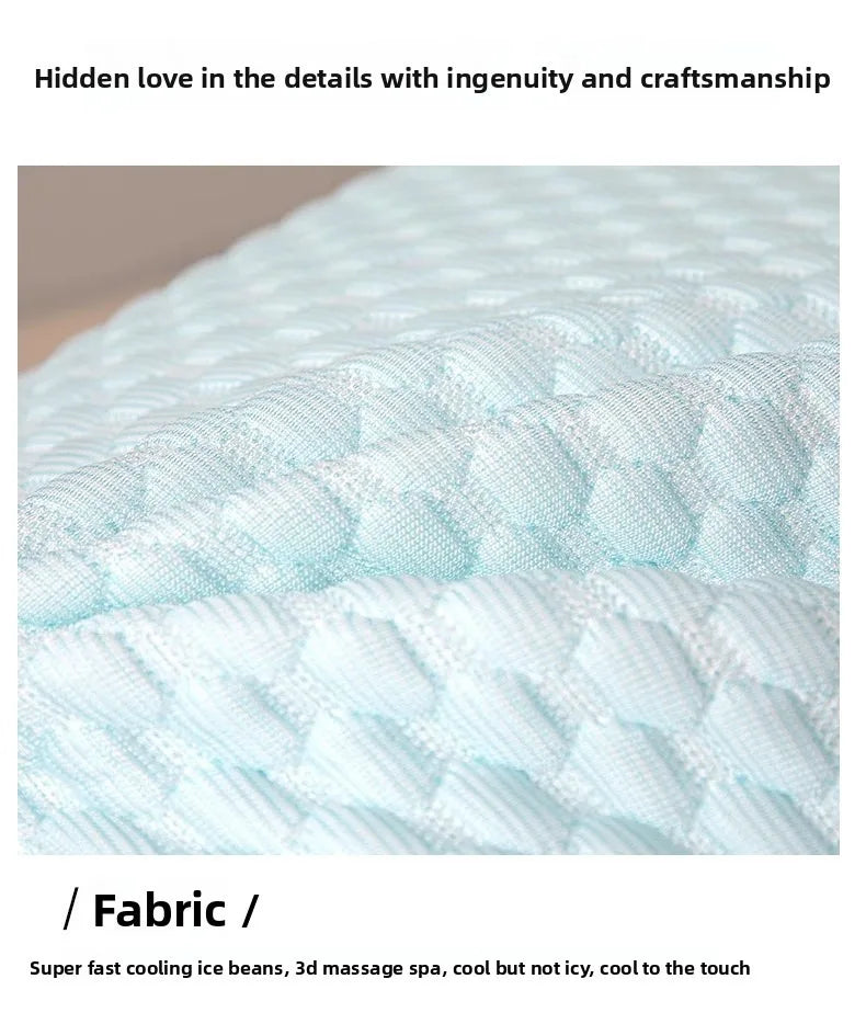 1PC Summer Cooling Ice Silk Pillow Breathable Mesh Edges 3D Ergonomic Cervical Support Pillow Core for Home Hotel 2025 New