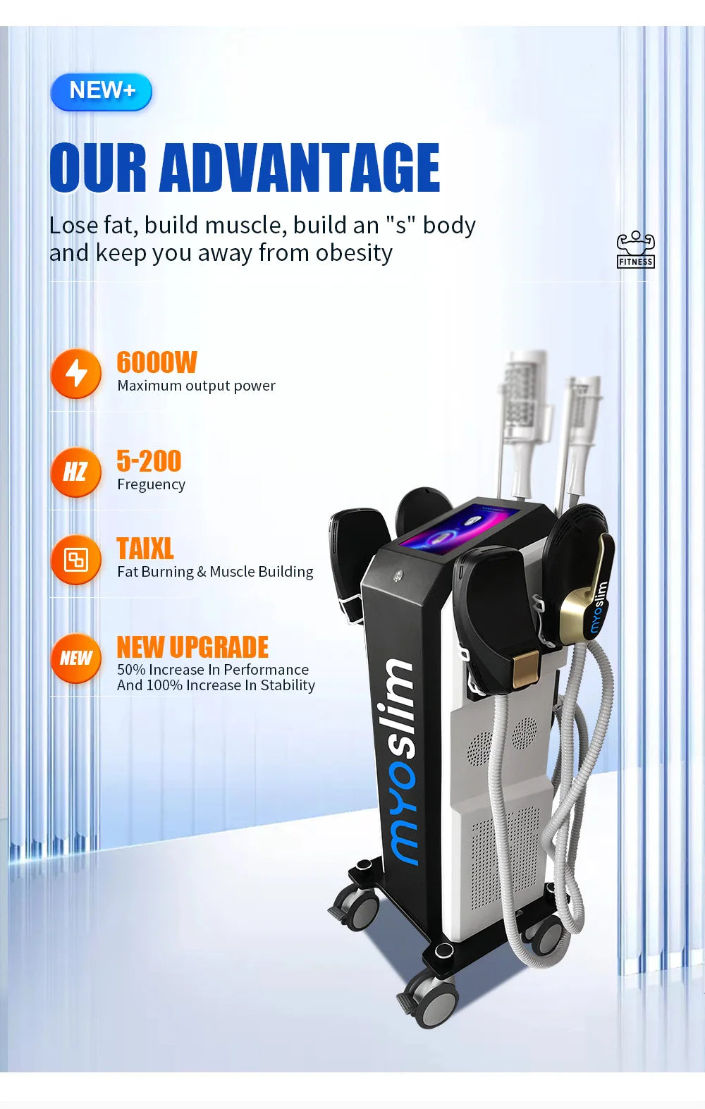 15 Tesla 6500W roller MYOSlim Neo muscle energy weight loss machine HI-EMT facial shaping machine SPA device