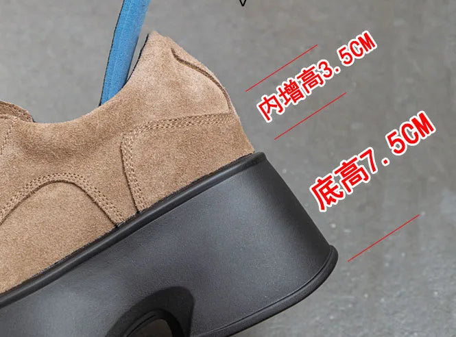 Fujin 11cm New Synthetic Suede Leather Pumps Fashion Comfy Spring Autumn Microfiber Chunky Sneakers Women Platform Wedge Shoes