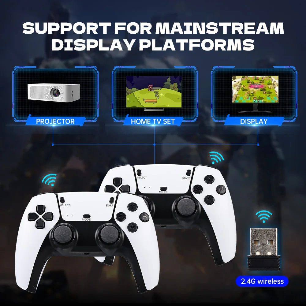 M15 4K Game Stick Mini TV Retro Video Game Console Wireless Gamepads Controller Handheld Game 128G 30000+ Games HD Output