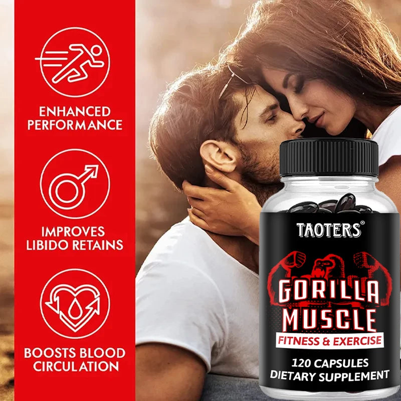 GORILLA MUSCLE CAPSULES - for Fitness and Exercise, Build Muscle and Endurance, Promote Blood Circulation and Recovery