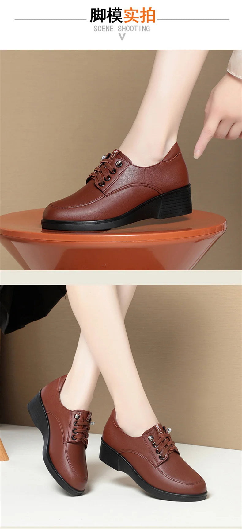 Spring Autumn New Fashion Women's Solid Thick Sole Flat Casual Breathable Walking Running Soft Leather Single Shoes Versatile