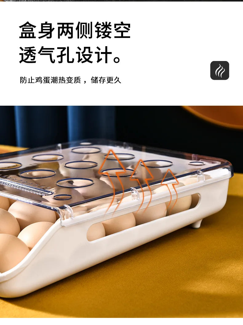 Refrigerator Egg Storage Box Kitchen Refrigerator Home Preservation Storage Box Plastic Stackable Egg Carton Multi-layer Tray