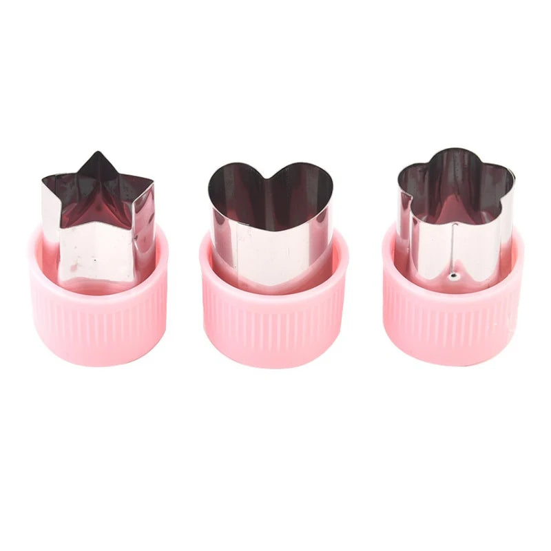 Heart Shape Vegetables Cutter Plastic Handle Cookie Cutters Sandwiches Cutter Stainless Steel Fruit Cutting Die Kitchen Gadgets