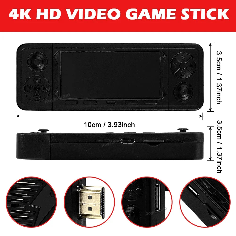 128G 256G X9 PRO GameStick 4KHD TV Video Game Consol 3D Games For PSP/PS1/N64/NDS 40+Simulators Retro Games Dual 2.4G Controller