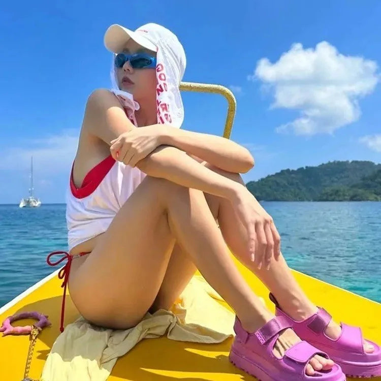 Summer 2025 New Casual Low-heeled Thick-soled Beach Sandals, A Bestseller in Women's Fashion