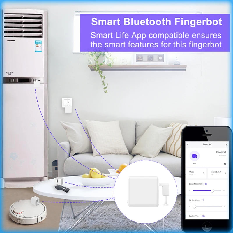 RSH Tuya Smart Fingerbot Switch Timer Control Bluetooth-compatible Smart Switch Fingert Robot Timer Voice Alexa Google Assistant