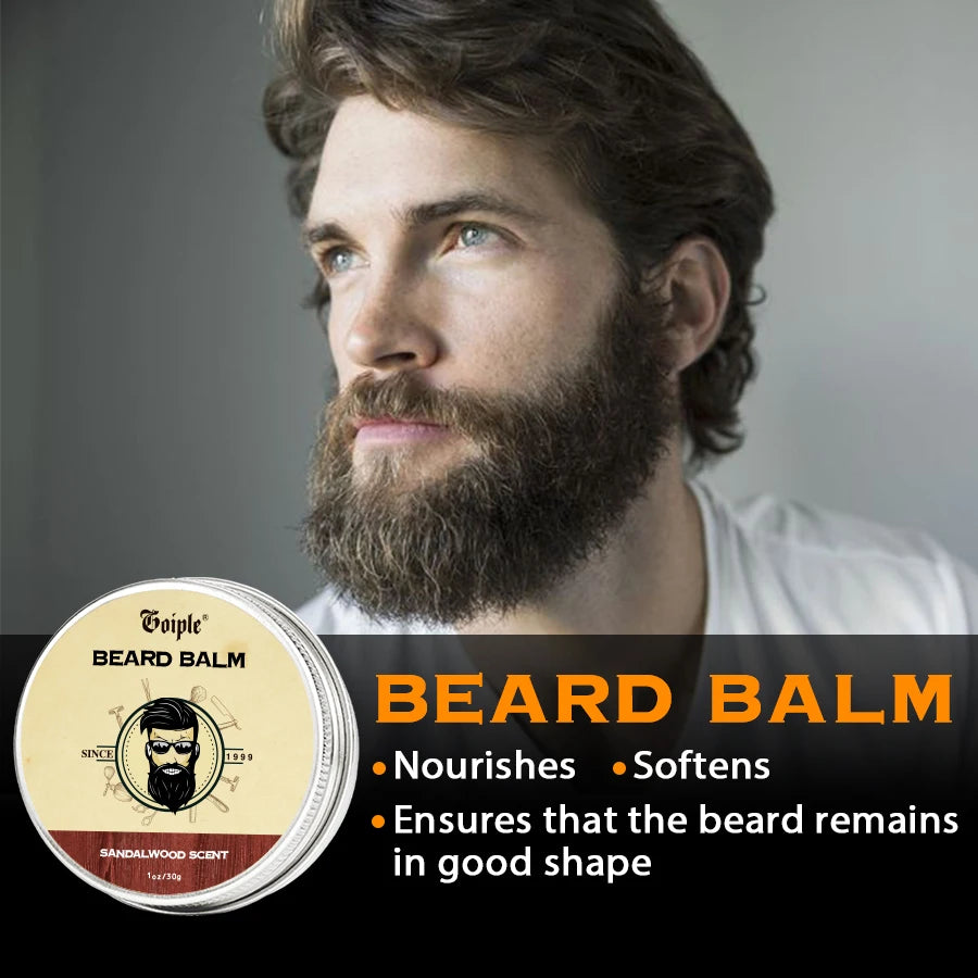 Men Beard Care Gift Facial Hair Cleanse Shampoo Moisturizing Nourishing Conditioner Whiskers Husband Boyfriend Surprise Gift Box