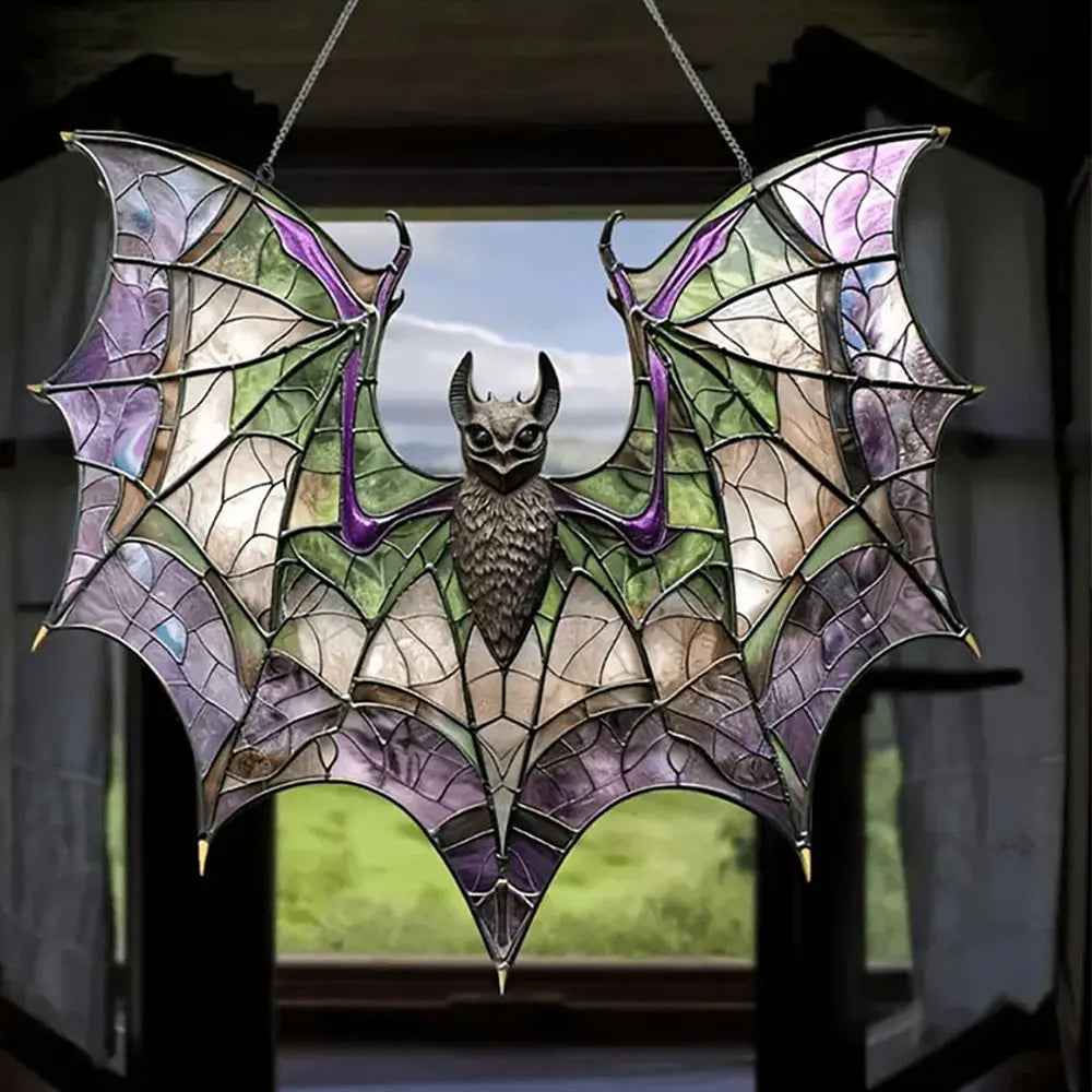 Halloween Bat Acrylic Window Hanging Gothic Bat Hanging Ornament Bat Hanger Pendant Home Car Ornament Versatile Halloween Decor