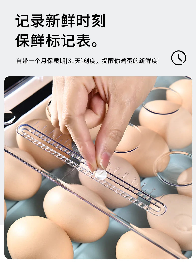 Refrigerator Egg Storage Box Kitchen Refrigerator Home Preservation Storage Box Plastic Stackable Egg Carton Multi-layer Tray