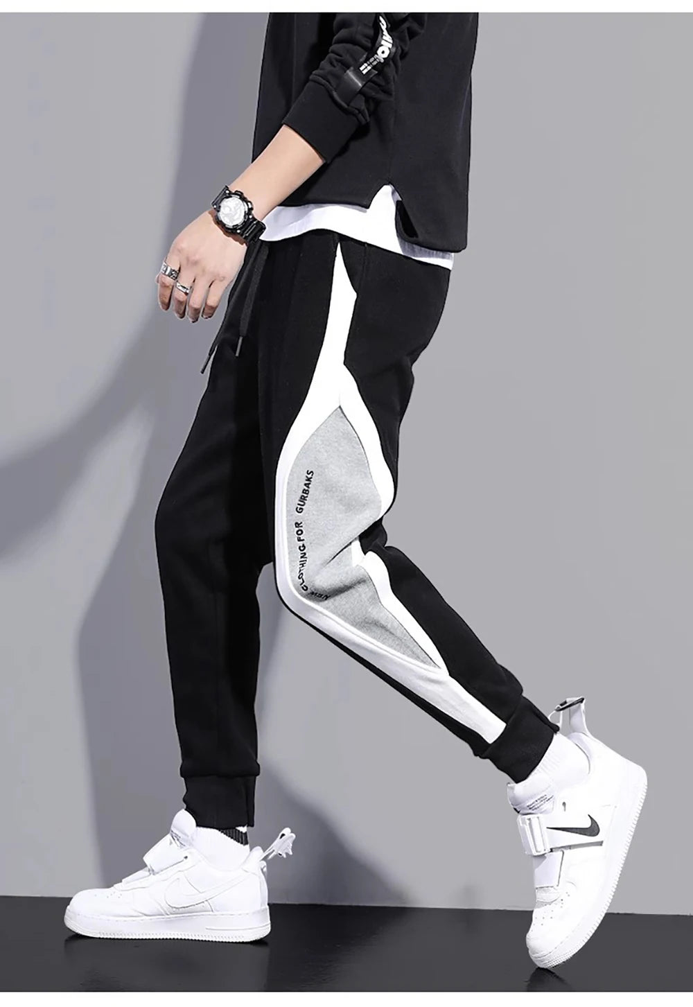11 Print Men's Sweatpants Patchwork Jogging Pants Male Outfit Loose Trousers Straight Pants New Spring Autumn Fashion Clothes