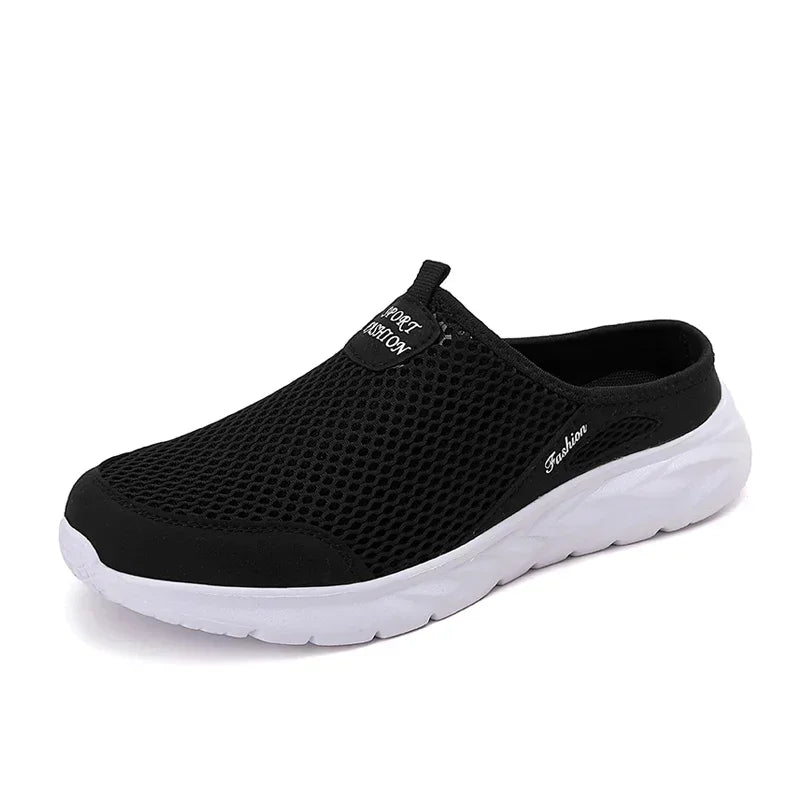 MAEDEF Half Slippers Outdoor High Quality Anti-slip Men Leisure Shoes Mesh Breathable Soft Comfortable Flat-bottomed Slippers