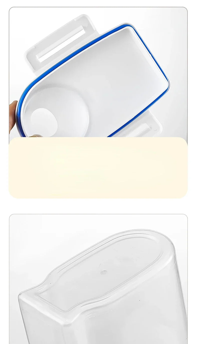 1.5/2kg Kitchen Supplies Food Storage Bucket Portable Moistureproof Storage Tank with Scale Cup Food Bucket Plastic Container