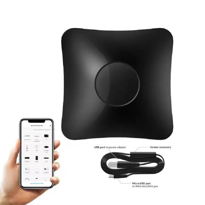 BroadLink RM4 Pro + HTS2  RF/IR Temp and Humidity Sensor Version Wireless Universal Remote Hub with Smart Home Solution