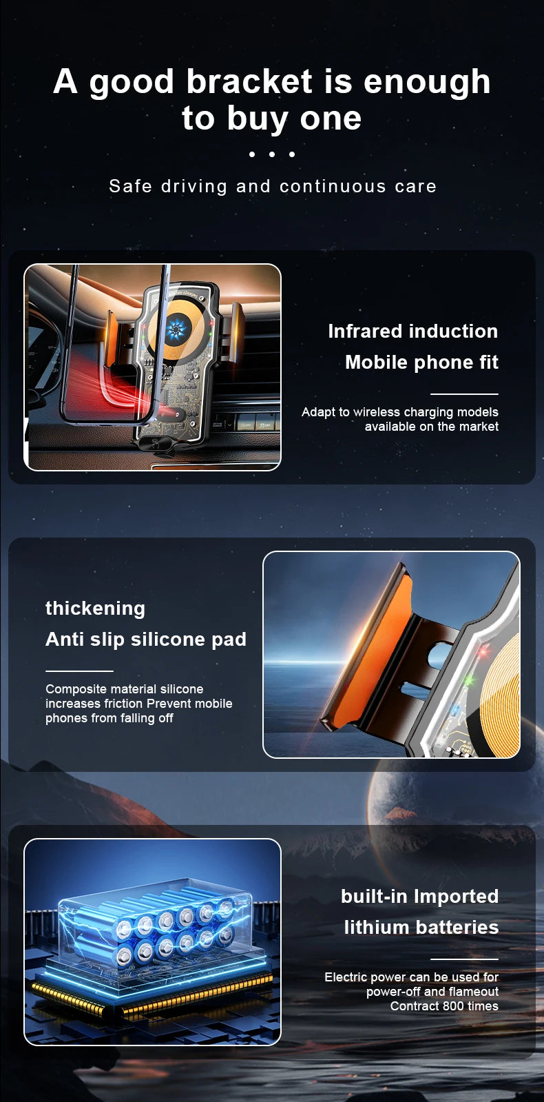 120W Magnetic Charger Car Phone Holder 15W Fast Wireless Charging Autocar Phone Stand Touch Control Lights for iPhone Xiaomi