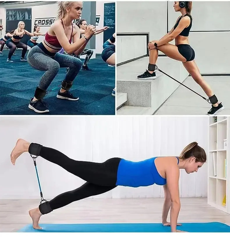 Resistance Bands With Ankle Straps Fitness Workout Training Resistance Bands Home Yoga Stretch Elastic Pilates Gym Equipment