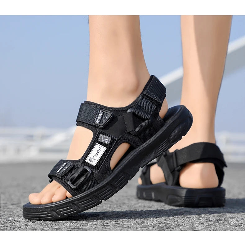 A Pair of Men's New Summer Casual Shoes, Fashionable Sports Trendy Wear-Resistant Sandals, Cool Beach Shoes
